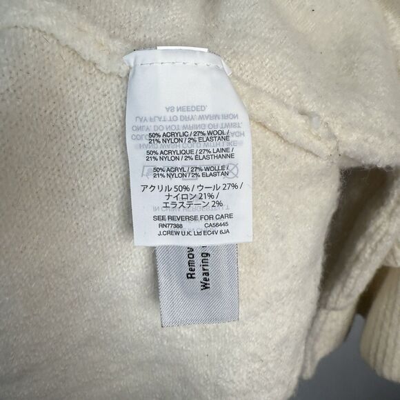 Madewell Tier Sleeve Ivory Wool Pullover Sweater in Cozy Yarn Size Medium - Picture 7 of 7